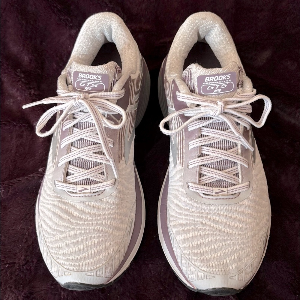 Brooks Adrenaline GTS 18 Women's Running Shoes Grey/White/Purple - Size 10